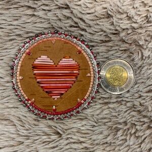 Porcupine Quill Heart Brooch